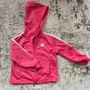 Kids Full-Zip Hoodie with Star Emblem in Pink